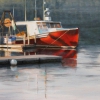 Red Lobster Boat; 9x12; $700